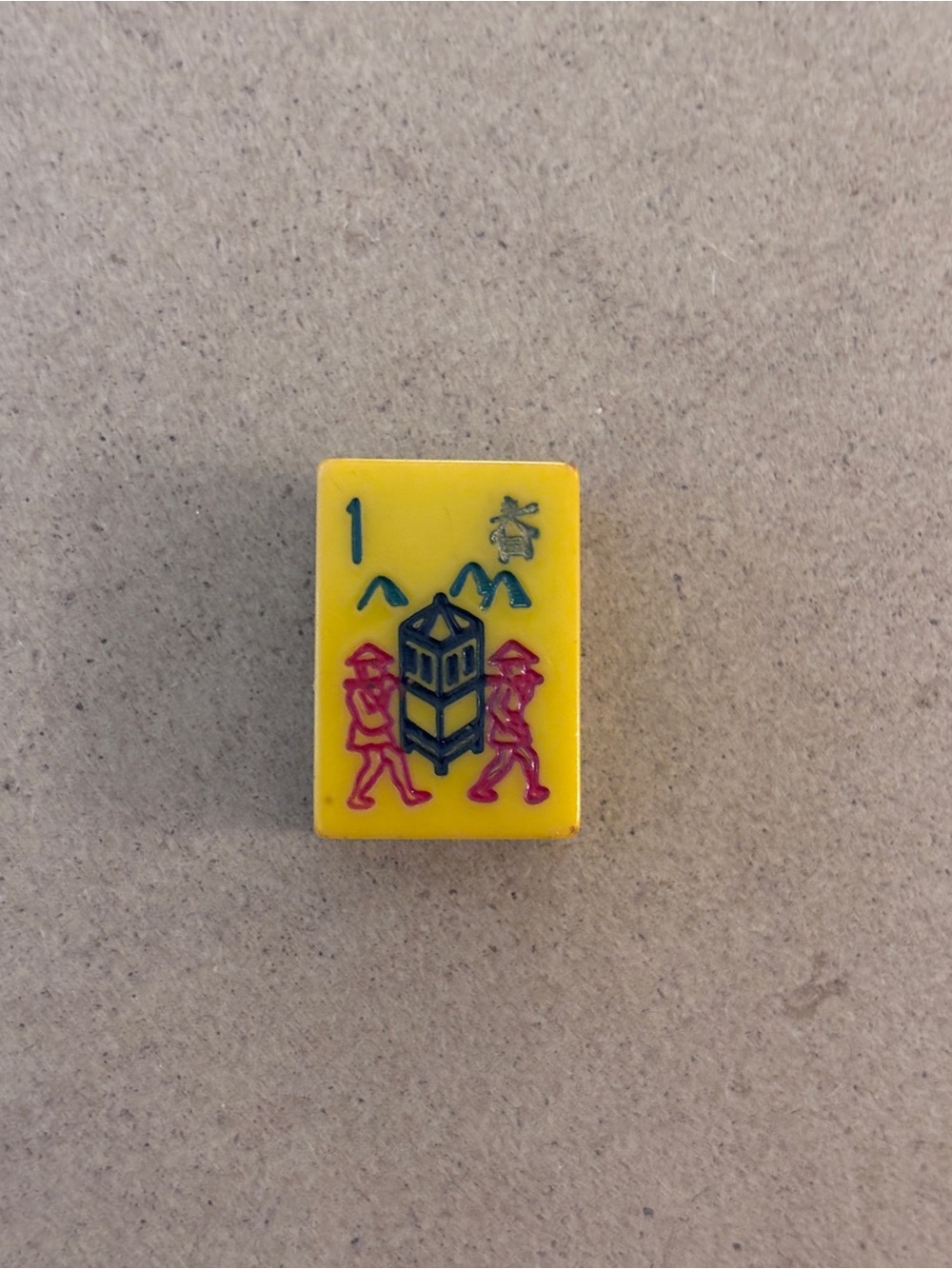 Vntg 1930s–1940s Bakelite/Catalin Mahjong Replacement Tile #1 Spring Flower